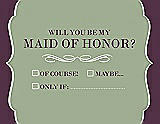 Front View Thumbnail - Kiwi & Italian Plum Will You Be My Maid of Honor Card - Checkbox