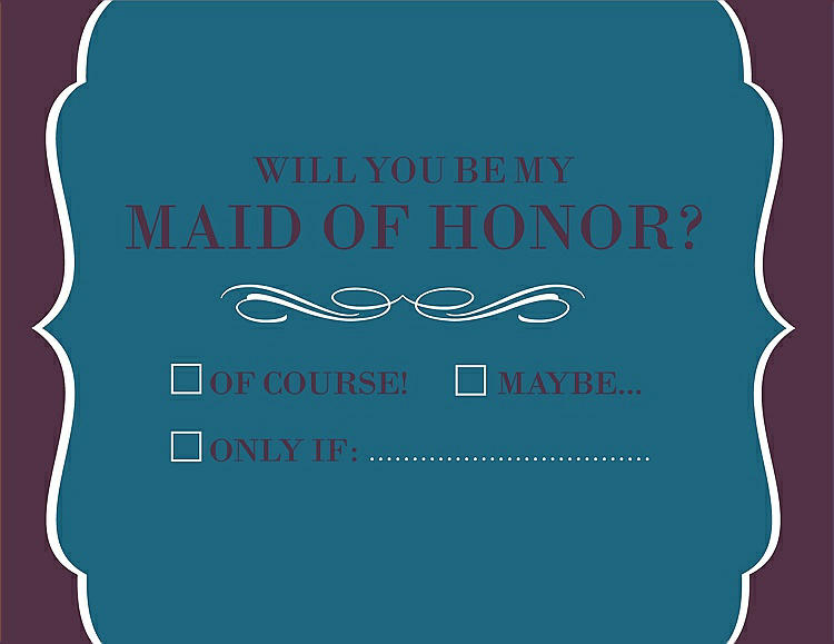 Front View - Mosaic & Italian Plum Will You Be My Maid of Honor Card - Checkbox