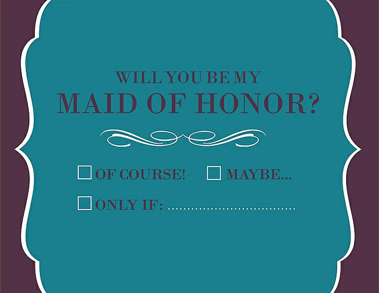 Front View - Niagara & Italian Plum Will You Be My Maid of Honor Card - Checkbox