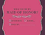 Front View Thumbnail - Rose Quartz & Italian Plum Will You Be My Maid of Honor Card - Checkbox
