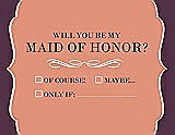 Front View Thumbnail - Tangerine & Italian Plum Will You Be My Maid of Honor Card - Checkbox