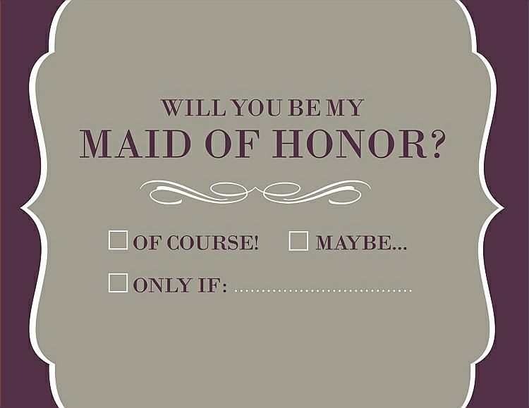 Front View - Twig & Italian Plum Will You Be My Maid of Honor Card - Checkbox