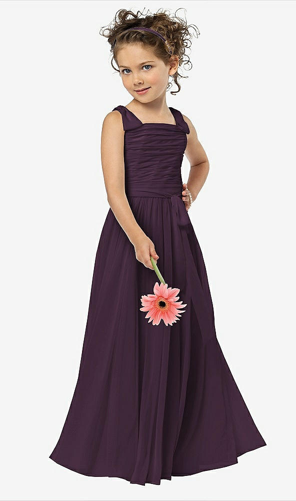 Front View - Aubergine Flower Girl Style FL4033