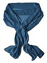 Rear View Thumbnail - Dusk Blue Lux Chiffon Stole