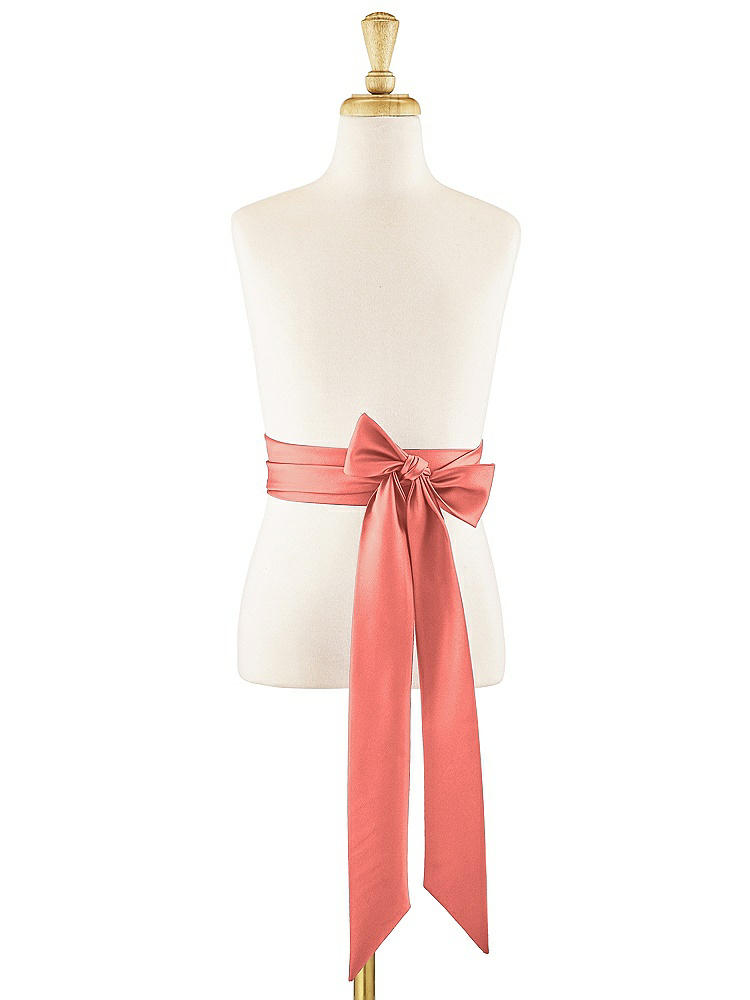 Front View - Ginger Matte Satin Flower Girl Sash