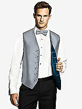 Front View Thumbnail - Platinum & Ocean Blue Reversible Tuxedo Vests by After Six