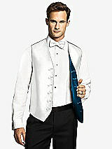 Front View Thumbnail - White & Ocean Blue Reversible Tuxedo Vests by After Six