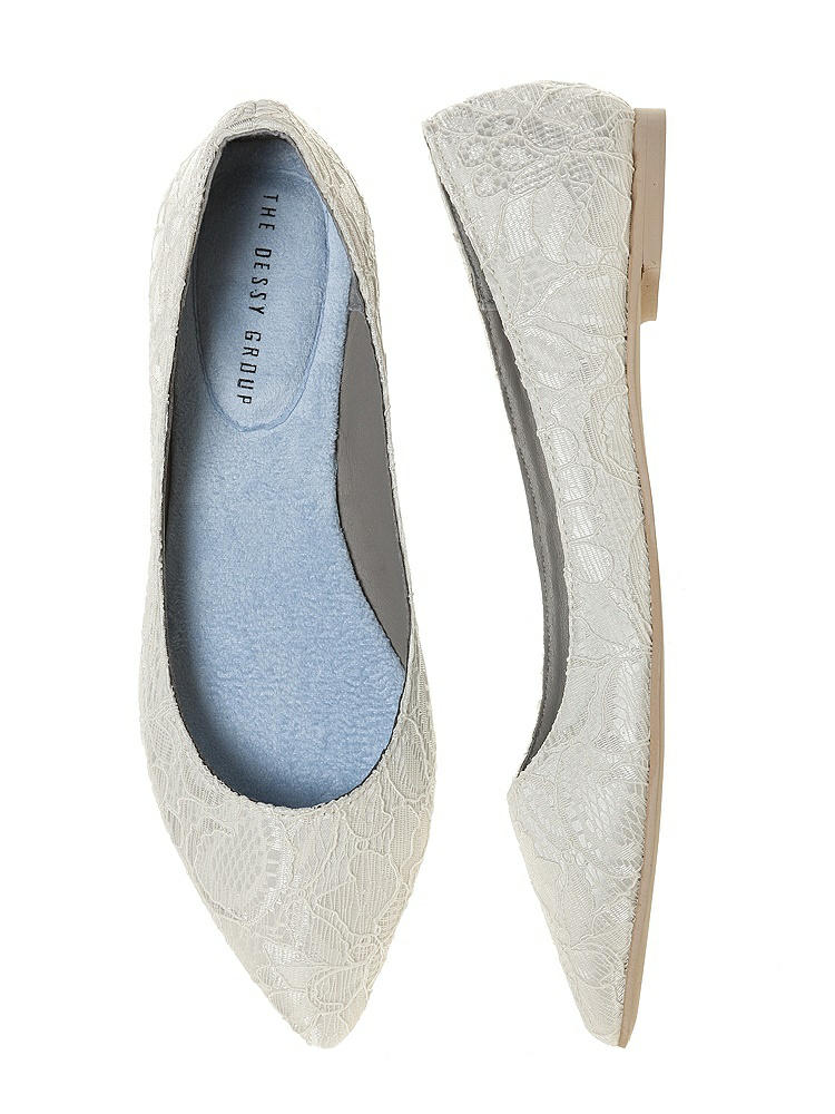 Front View - Solid Lace Bridal Ballet Wedding Flats