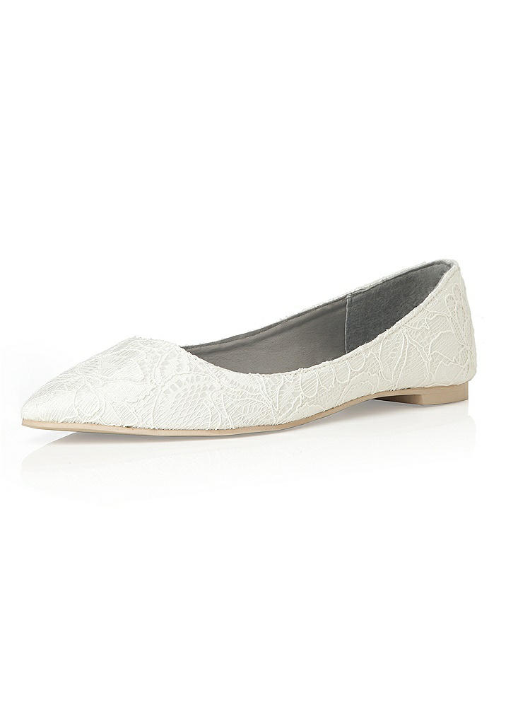 Back View - Solid Lace Bridal Ballet Wedding Flats