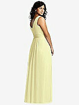 Alt View 2 Thumbnail - Butter Yellow Sleeveless Draped Chiffon Maxi Dress with Front Slit