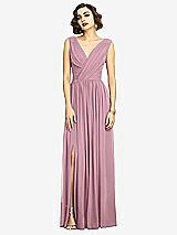 Alt View 3 Thumbnail - Dusty Pink Sleeveless Draped Chiffon Maxi Dress with Front Slit