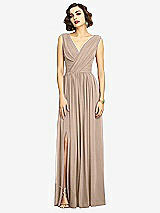 Alt View 3 Thumbnail - Topaz Sleeveless Draped Chiffon Maxi Dress with Front Slit