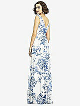 Alt View 5 Thumbnail - Cottage Rose Dusk Blue Sleeveless Draped Chiffon Maxi Dress with Front Slit