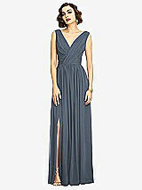 Alt View 3 Thumbnail - Silverstone Sleeveless Draped Chiffon Maxi Dress with Front Slit