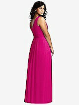 Alt View 2 Thumbnail - Think Pink Sleeveless Draped Chiffon Maxi Dress with Front Slit