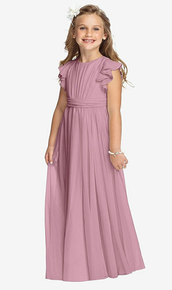 Front View - Dusty Pink Flower Girl Dress FL4038