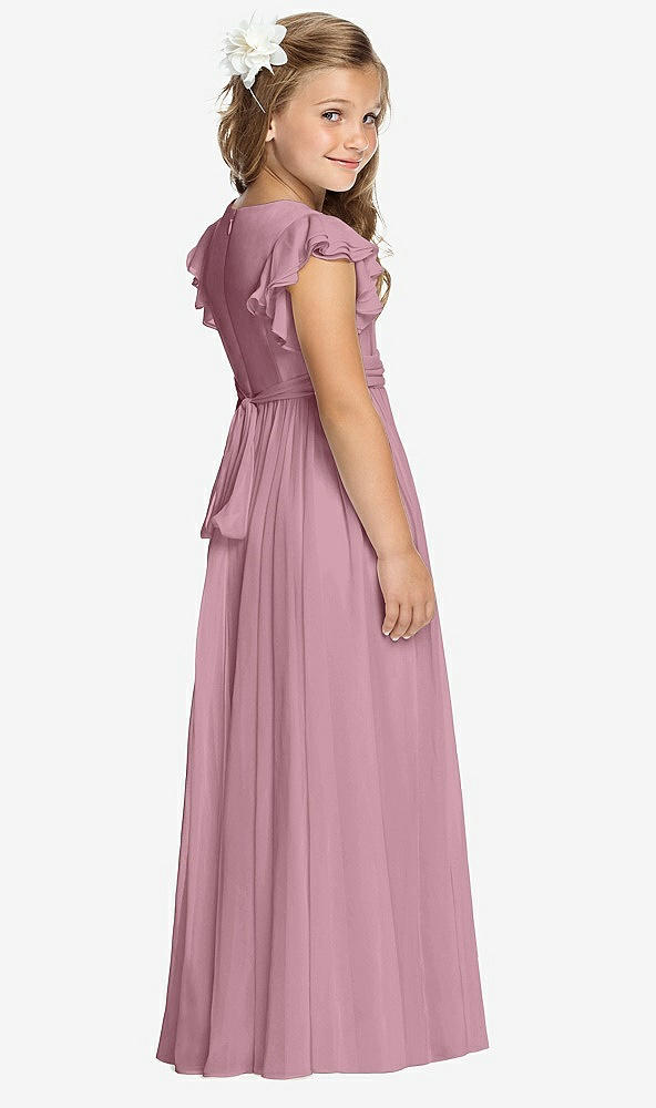 Back View - Dusty Pink Flower Girl Dress FL4038