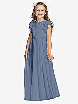 Front View Thumbnail - Larkspur Blue Flower Girl Dress FL4038