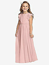 Front View Thumbnail - Rose - PANTONE Rose Quartz Flower Girl Dress FL4038