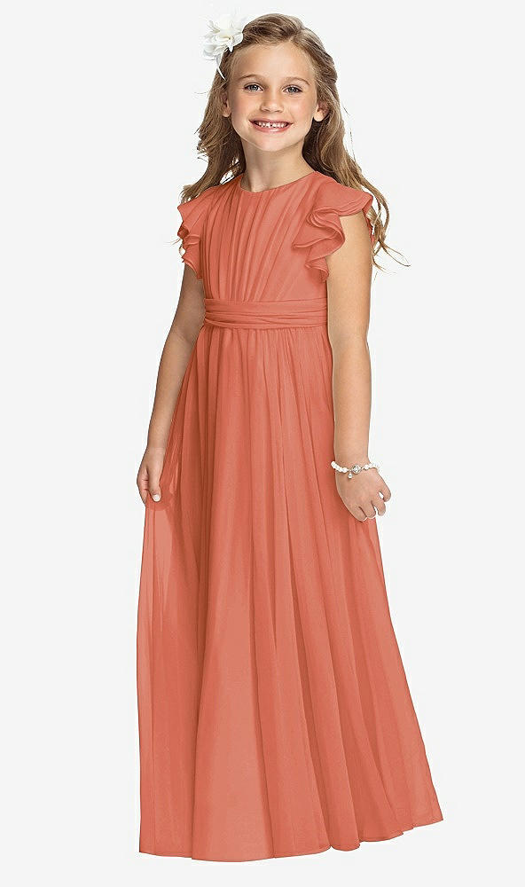 Front View - Terracotta Copper Flower Girl Dress FL4038