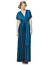 Alt View 1 Thumbnail - Ocean Blue Twist Wrap Convertible Maxi Dress