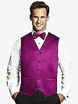 Front View Thumbnail - Persian Plum Matte Satin Tuxedo Vests by After Six