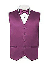 Rear View Thumbnail - Radiant Orchid Matte Satin Tuxedo Vests by After Six