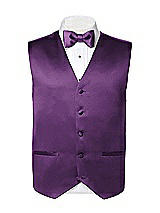 Rear View Thumbnail - African Violet Matte Satin Tuxedo Vests by After Six