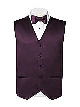 Rear View Thumbnail - Aubergine Matte Satin Tuxedo Vests by After Six
