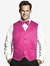 Front View Thumbnail - Fuchsia Matte Satin Tuxedo Vests by After Six