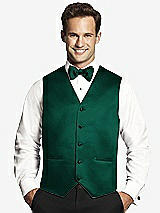 Front View Thumbnail - Hunter Green Matte Satin Tuxedo Vests by After Six