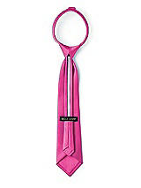 Rear View Thumbnail - Fuchsia Matte Satin Boy's 14" Zip Necktie by After Six