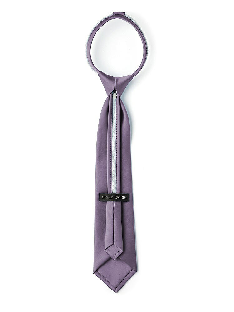 Back View - Lavender Matte Satin Boy's 14" Zip Necktie by After Six