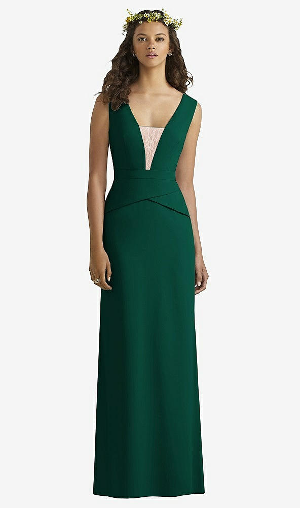 Front View - Hunter Green & Cameo Social Bridesmaids Style 8166