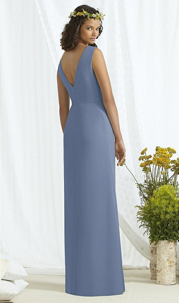 Back View - Larkspur Blue & Cameo Social Bridesmaids Style 8166