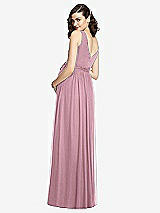 Rear View Thumbnail - Dusty Pink Sleeveless Notch Maternity Dress