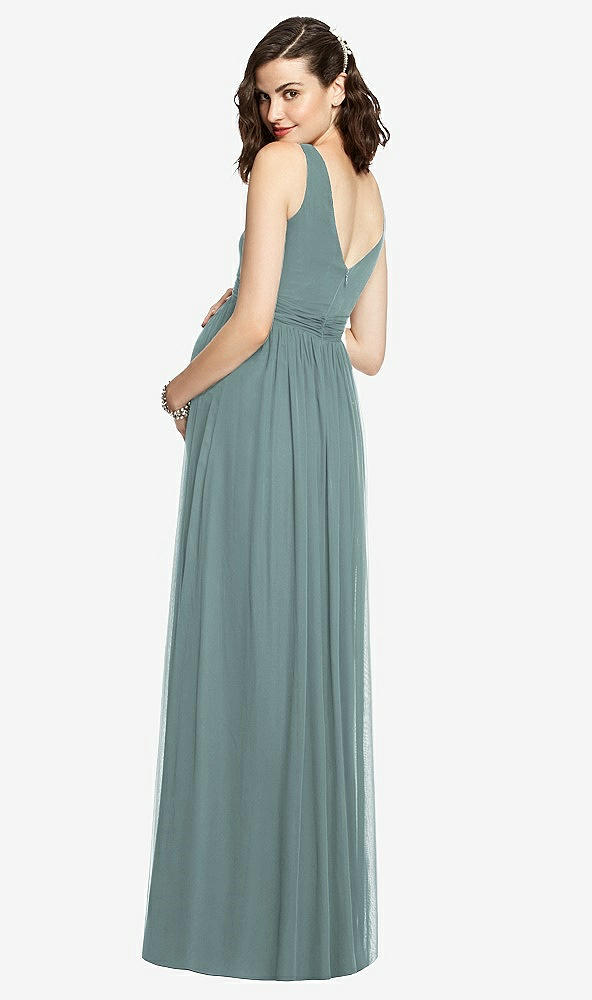 Back View - Icelandic Sleeveless Notch Maternity Dress