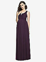 Front View Thumbnail - Aubergine Sleeveless Notch Maternity Dress