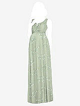 Front View Thumbnail - Vintage Primrose Sage Sleeveless Notch Maternity Dress