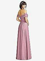 Alt View 2 Thumbnail - Dusty Pink Off-the-Shoulder Draped Chiffon Maxi Dress