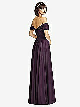 Alt View 2 Thumbnail - Aubergine Off-the-Shoulder Draped Chiffon Maxi Dress