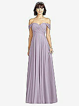 Alt View 1 Thumbnail - Lilac Haze Off-the-Shoulder Draped Chiffon Maxi Dress