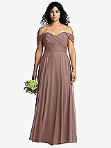 Front View Thumbnail - Sienna Off-the-Shoulder Draped Chiffon Maxi Dress