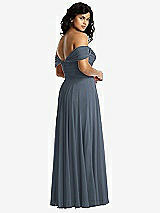 Rear View Thumbnail - Silverstone Off-the-Shoulder Draped Chiffon Maxi Dress