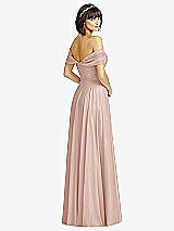 Alt View 2 Thumbnail - Toasted Sugar Off-the-Shoulder Draped Chiffon Maxi Dress