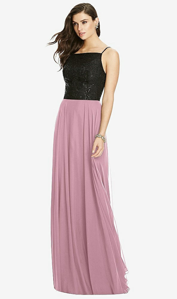 Front View - Dusty Pink Chiffon Maxi Skirt