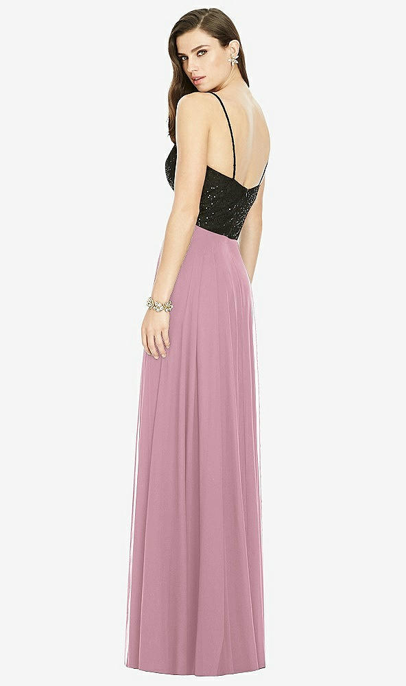 Back View - Dusty Pink Chiffon Maxi Skirt