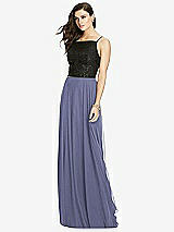 Front View Thumbnail - French Blue Chiffon Maxi Skirt