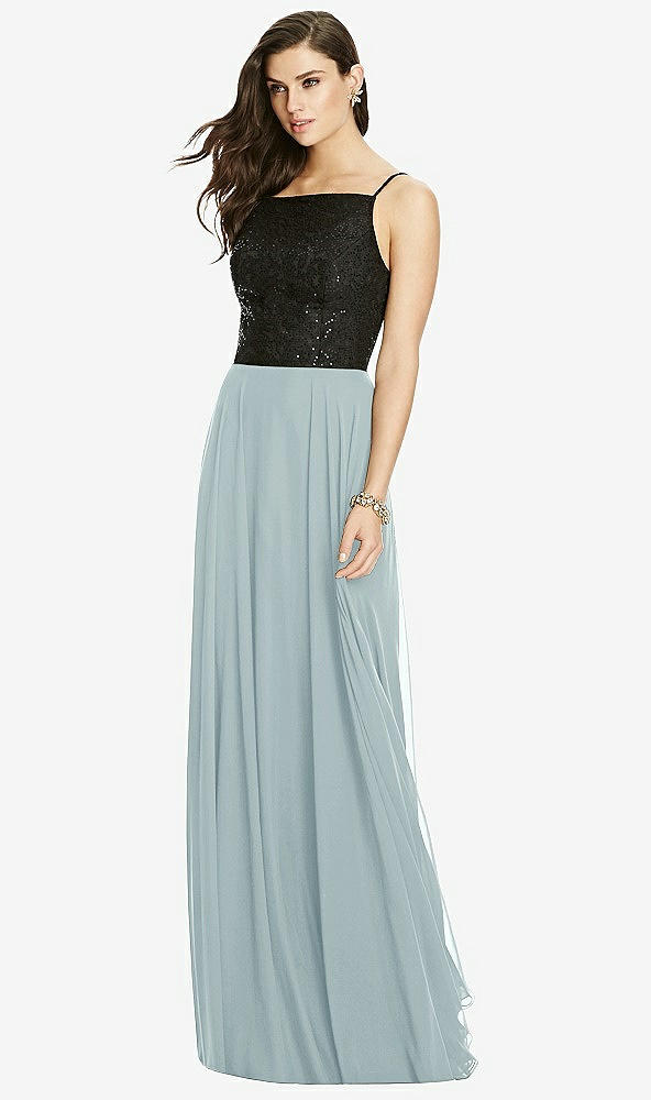 Front View - Morning Sky Chiffon Maxi Skirt