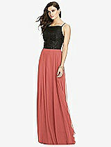 Front View Thumbnail - Coral Pink Chiffon Maxi Skirt